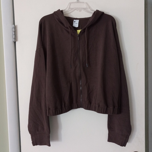 All in motion waffle full zip crop hoodie size 2X brown NWT - Picture 6 of 13